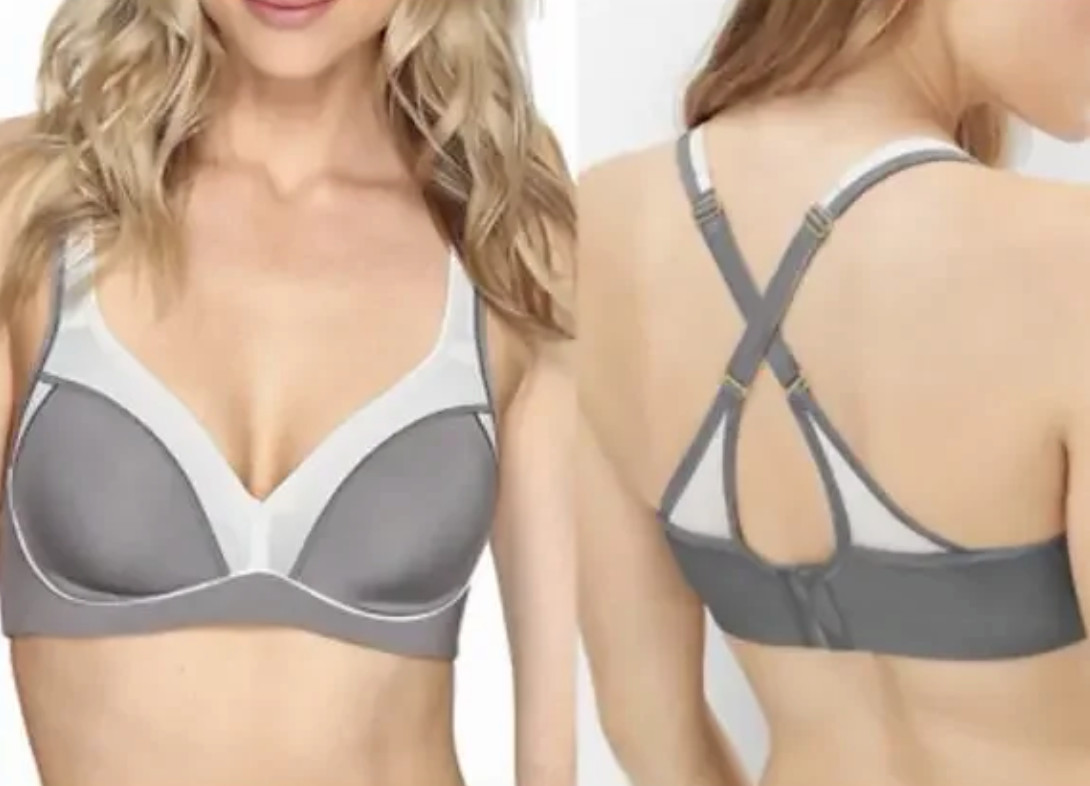 Natori 30G Zen Sports Bra Convertible Underwire Padded 752147 Gray