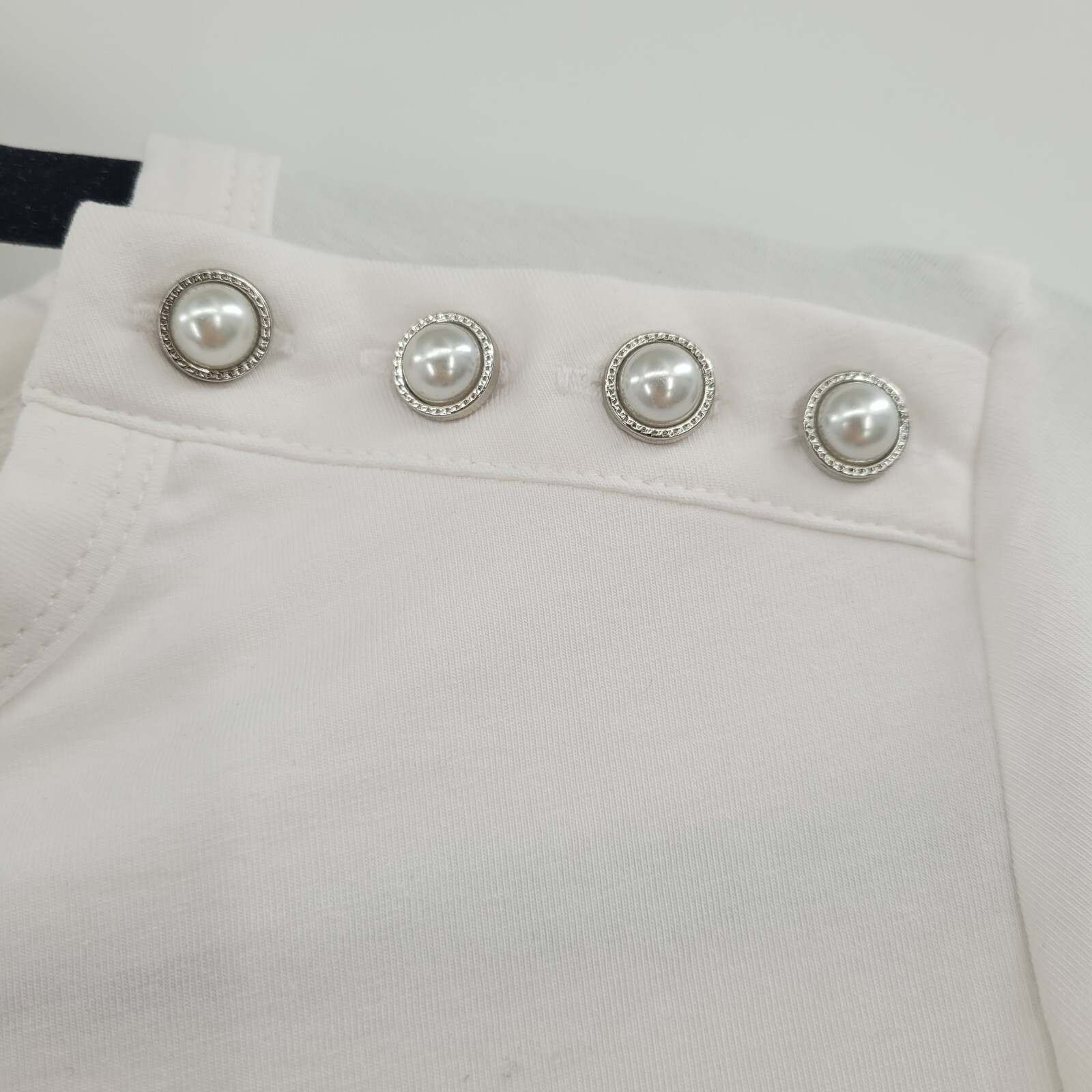 Charter Club Women’s Embellished-Shoulder Top White Medium