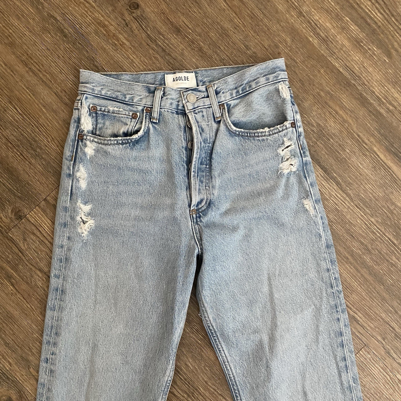 AGOLDE 90’s Pinch Waist Crop Straight Leg Jean Size 24 In Nerve