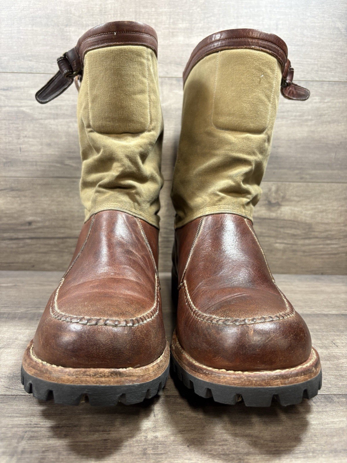 Timberland Boot Company Boots Brown Leather Vibram Mens Size 13