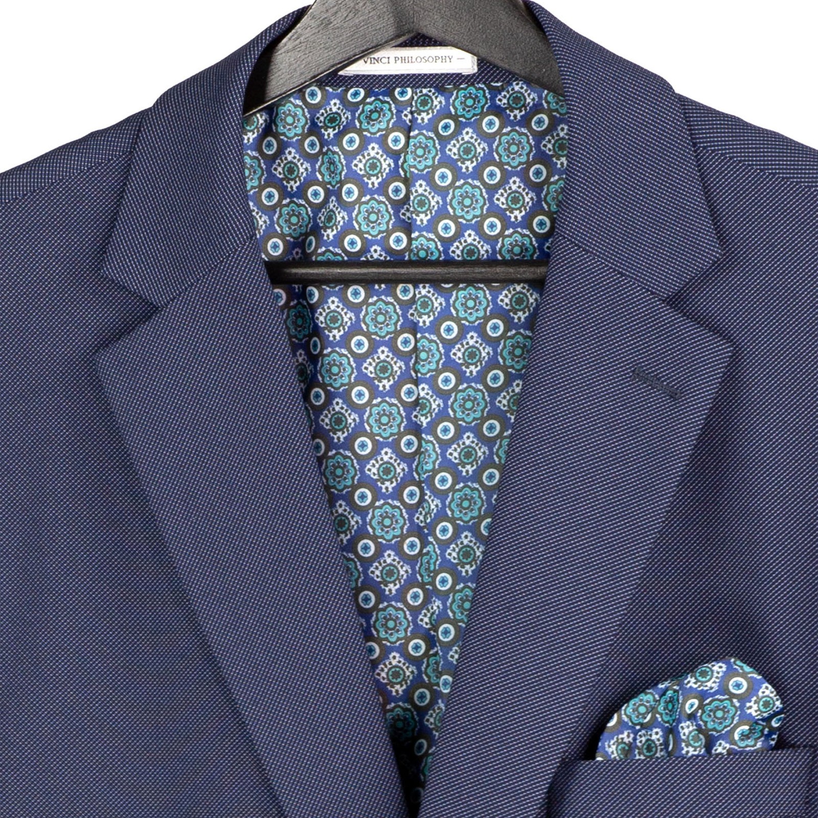 VINCI Men’s Navy 3pc Super Stretch Modern Suit w/ Flex Waist – Washable – NEW