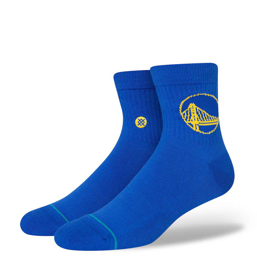 Stance Adult Blue Quarter Cotton Cushion NBA Golden State Warriors Socks L 9-13