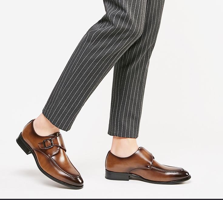 Mens Faux Leather Buckle Oxfords Outdoor Wedding Dress Business Party Prom Shoes