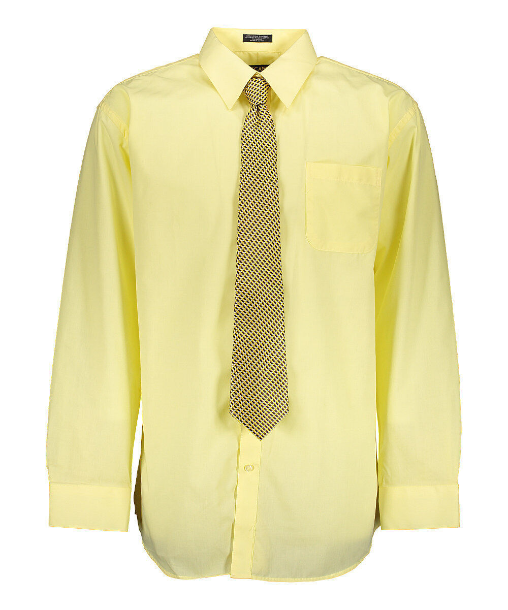 Men’s Dress Shirts With Matching (Random design) Tie Set Cotton-Blend Shirt Set