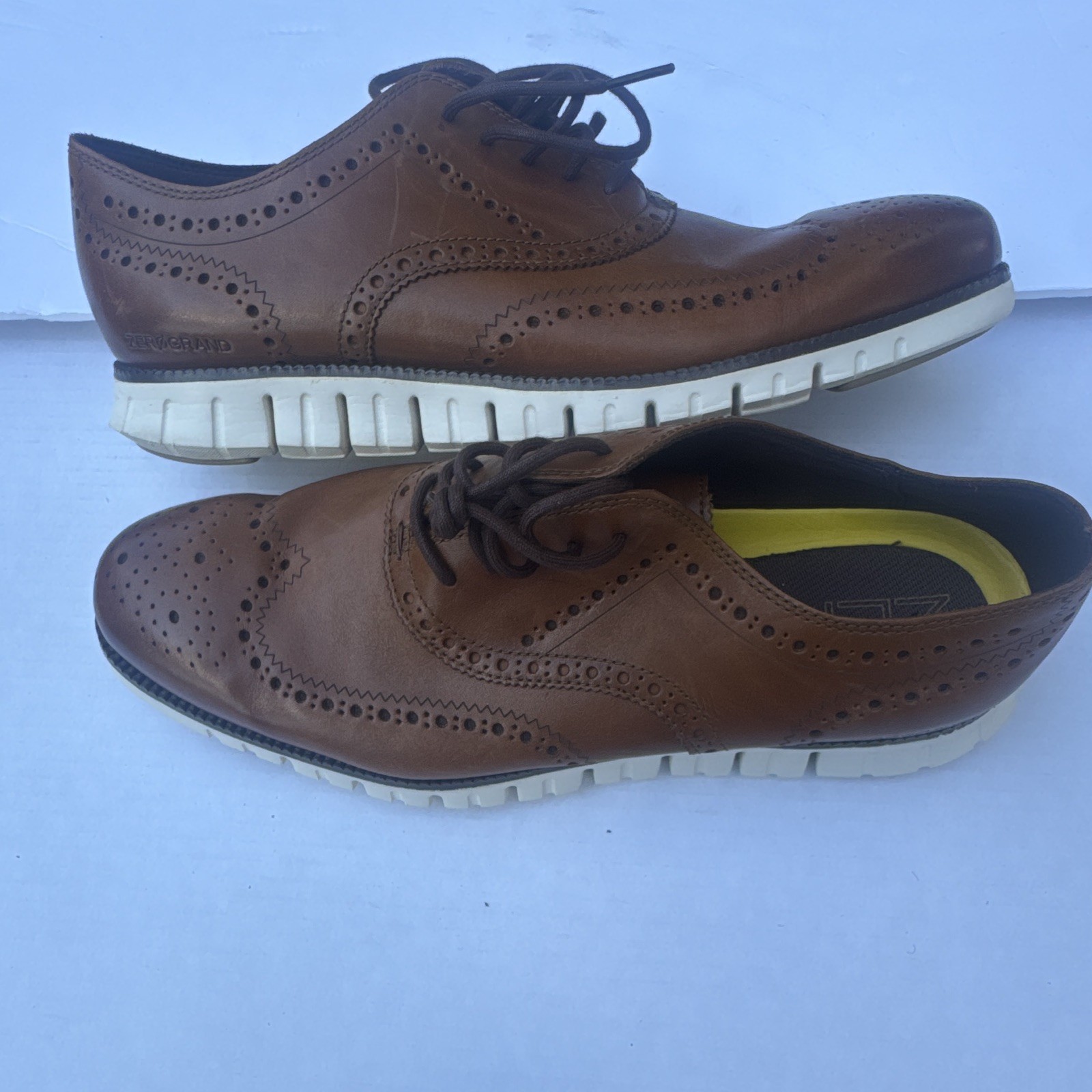 Cole Haan Men’s Leather Wingtip Oxford Dress Shoes Brown US 12 M C14493