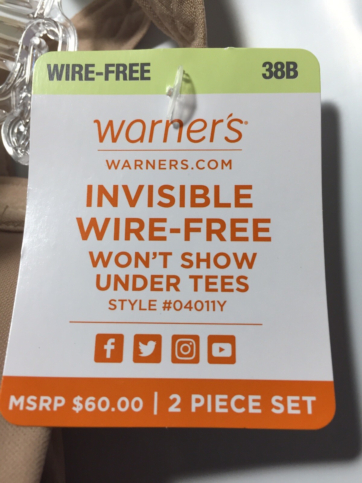 Warner’s Wirefree Bras T-Shirt Lined Seamless Cups Style 4011 Set of 2 New $60
