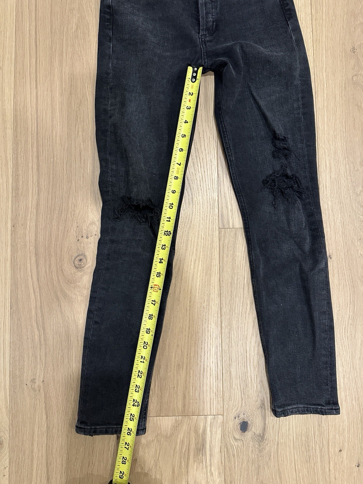 AGOLDE Nico Distressed High Waist Ankle Skinny Jean in Cassette size 24