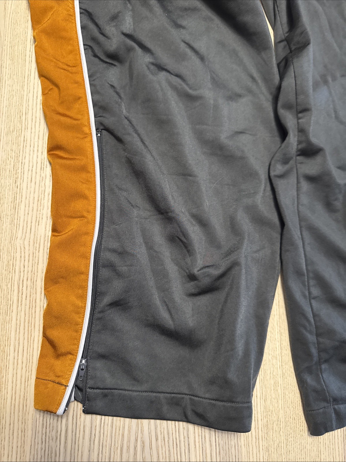 Vintage Nike Track Pants Charcoal Grey Orange Piping Wide Leg Y2K Streetwear XL