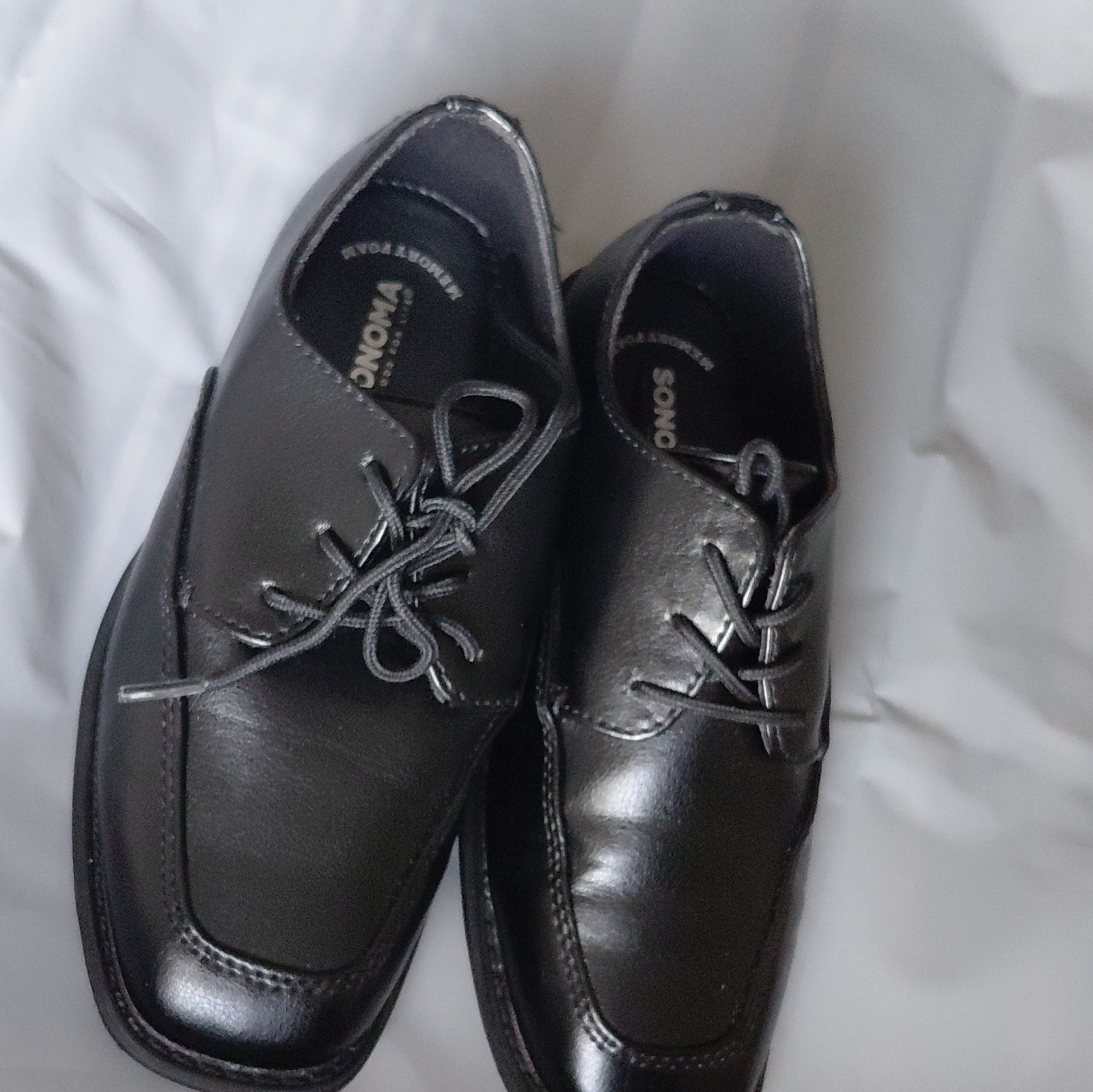 Sonoma Men’s Leather Lace-Up Oxford Dress Shoes Square Toe Black 13
