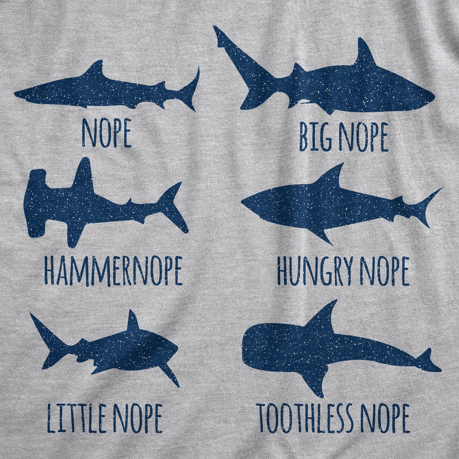 Mens Shark Nope T Shirt Funny Fear Of Sharks Breeds Graphic Novelty Tee for Guys