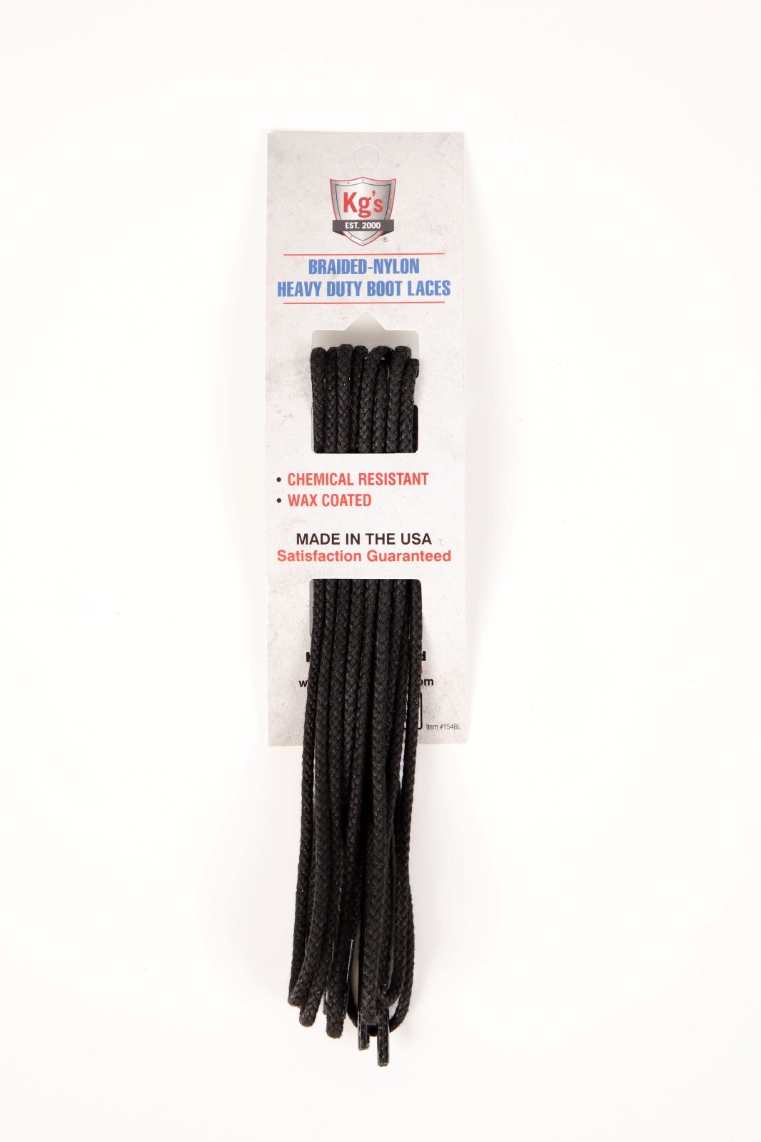 Kg’s 45″ Heavy Duty Nylon Laces Black (2 Pairs)