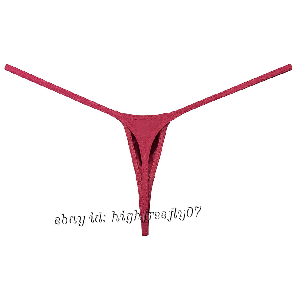 Men’s Cotton Micro Thong Contour Pouch Underwear String Bikini T-back Underpants