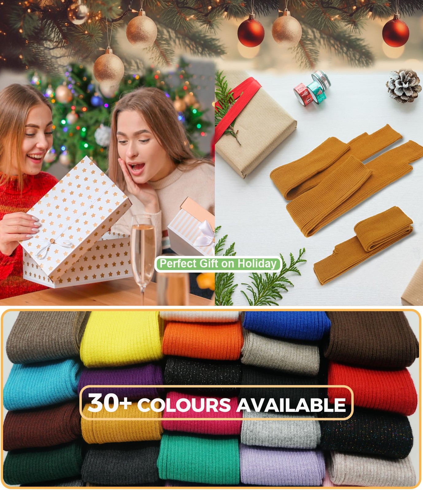 Guantes largos sin dedos de invierno mangas de brazo tejidas para mujer