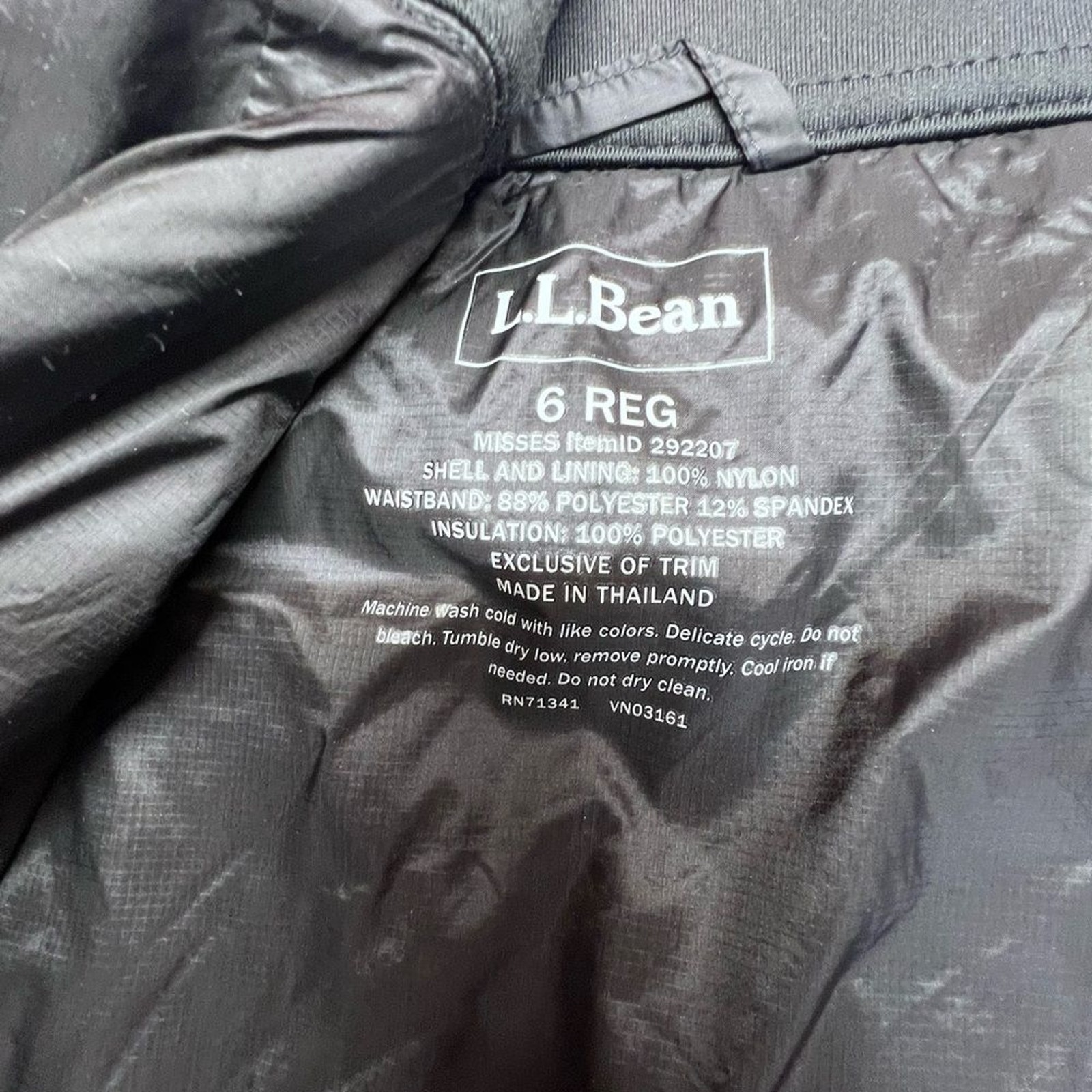 L.L. Bean Women’s Insulated Black Puffer Skirt Size 6
