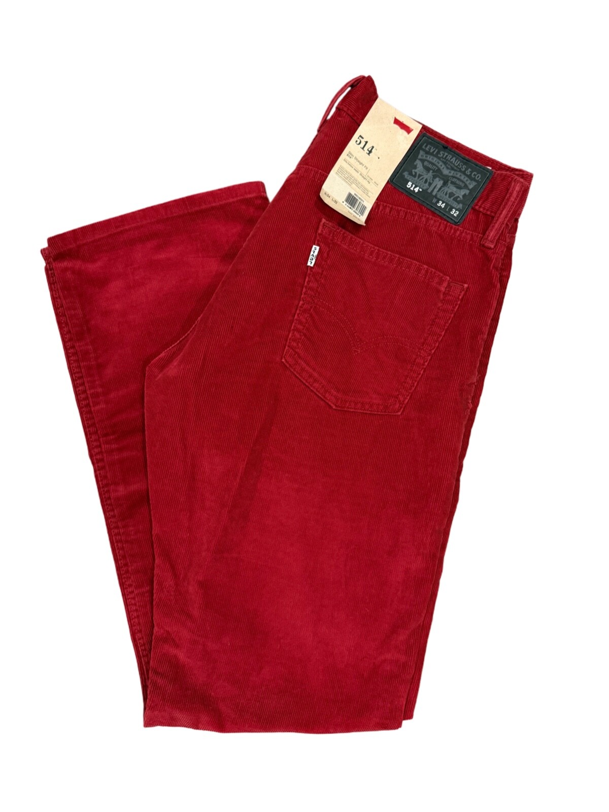 Levi’s 514 Men’s Corduroy Slim Fit Straight Leg Jeans Pants Color Red 005140371