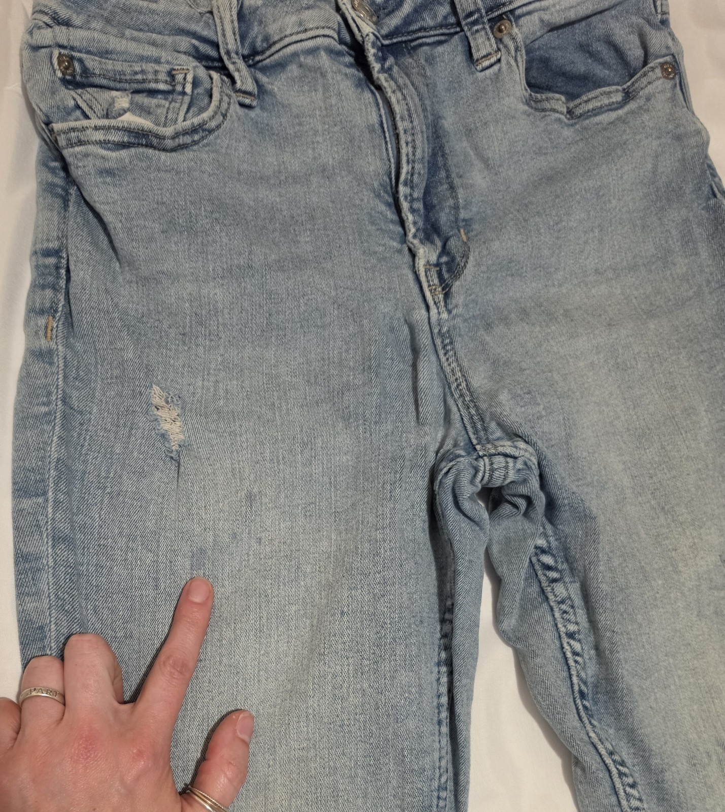 Gap Universal Leggings Distressed Skinny Jeans Light Wash Sz 8