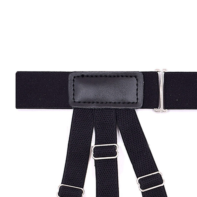 1 Pair Men’s Shirt Stay Holder Leg Thigh Suspender Elastic Garter Non-Slip Black