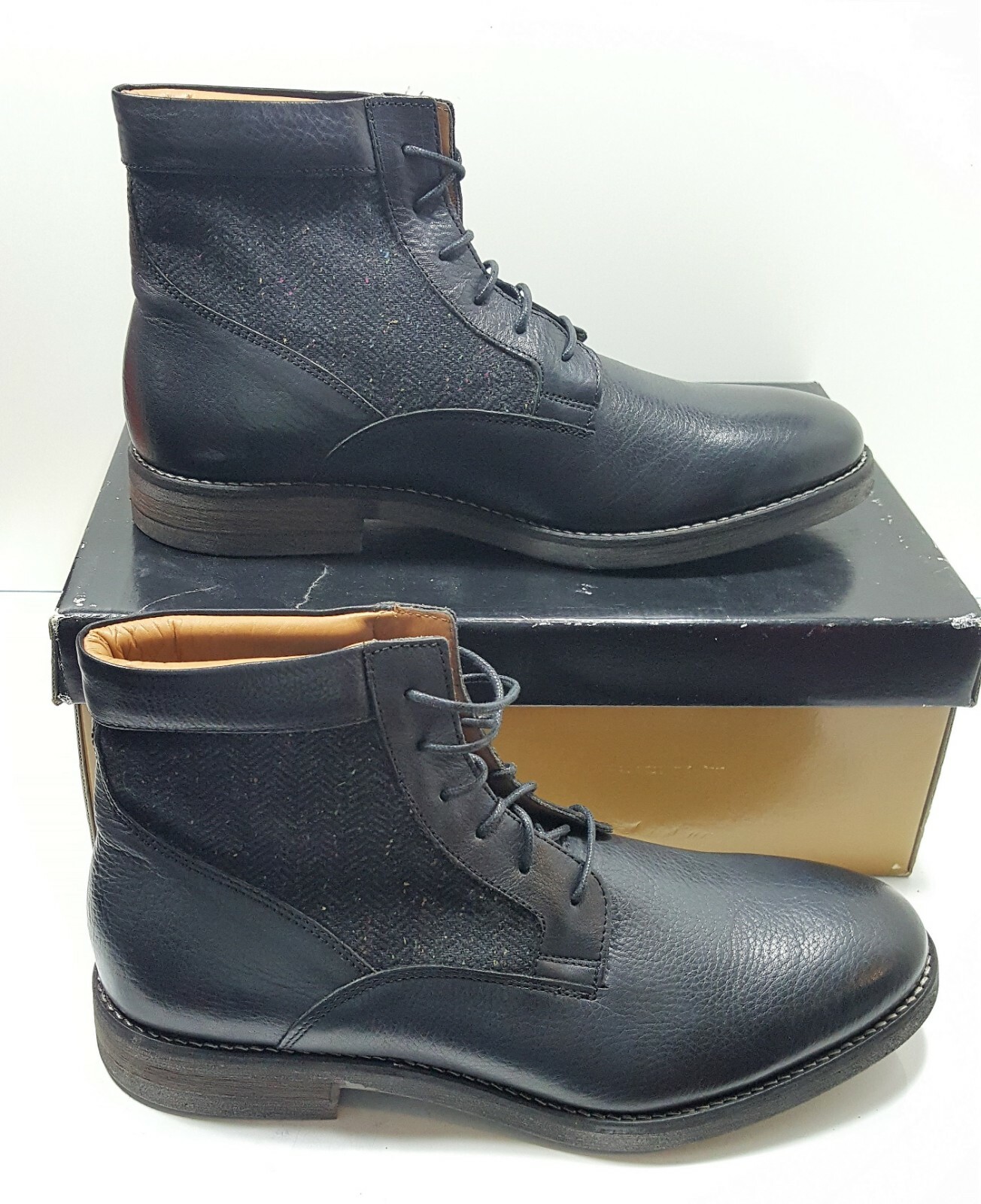 Modern Vintage Casual Black Leather Lace Up Ankle Chukka Boots Mens 10.5 $325