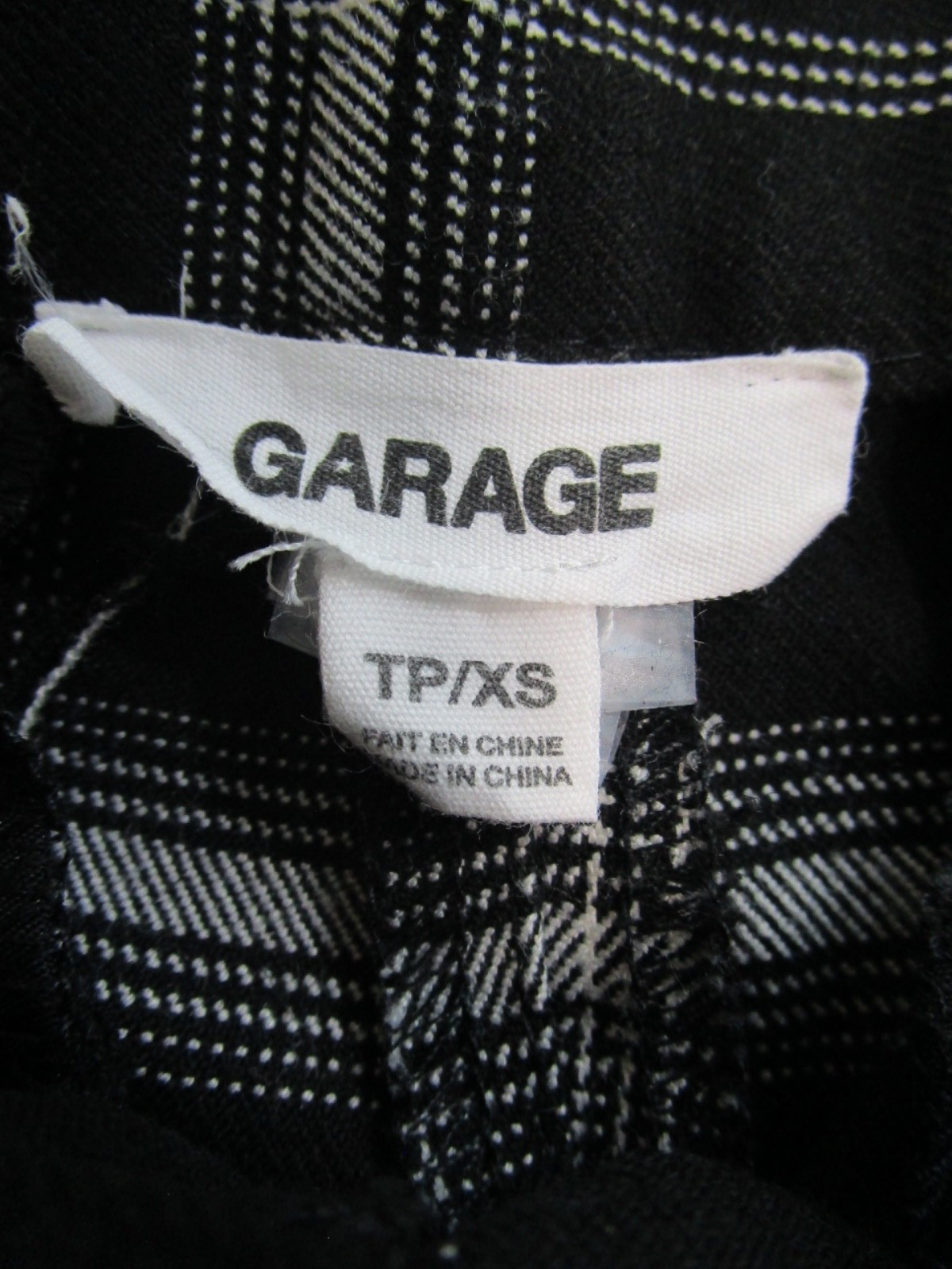 Garage Black White Plaid Checkered Wide Leg Pleated Casual Work Pants Womens XS