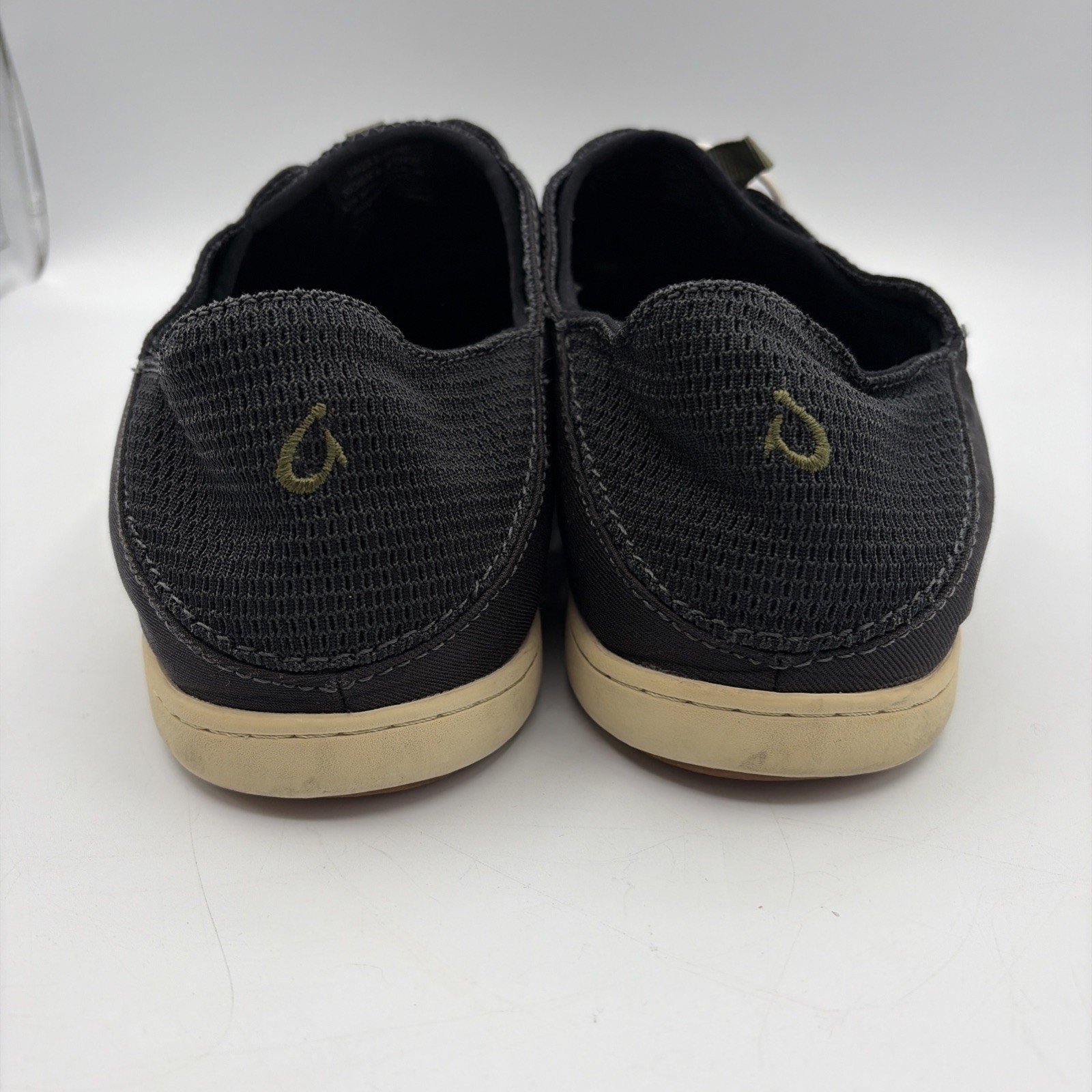 Olukai Men’s Nohea Moku Boat Shoes Slip On Sneakers Black Size 11 US
