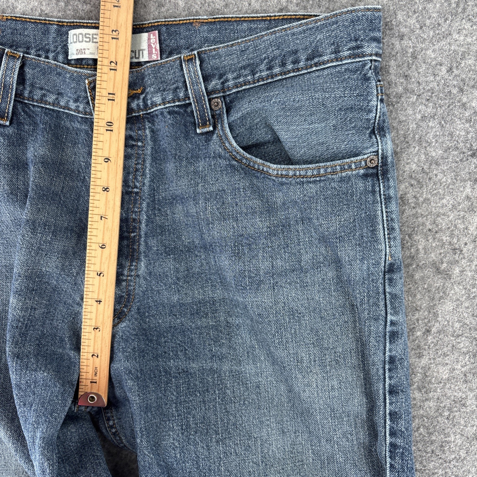 Levis’ Jeans Men’s 36 Loose Bootcut 567 Blue Vintage Button Fly 36×27