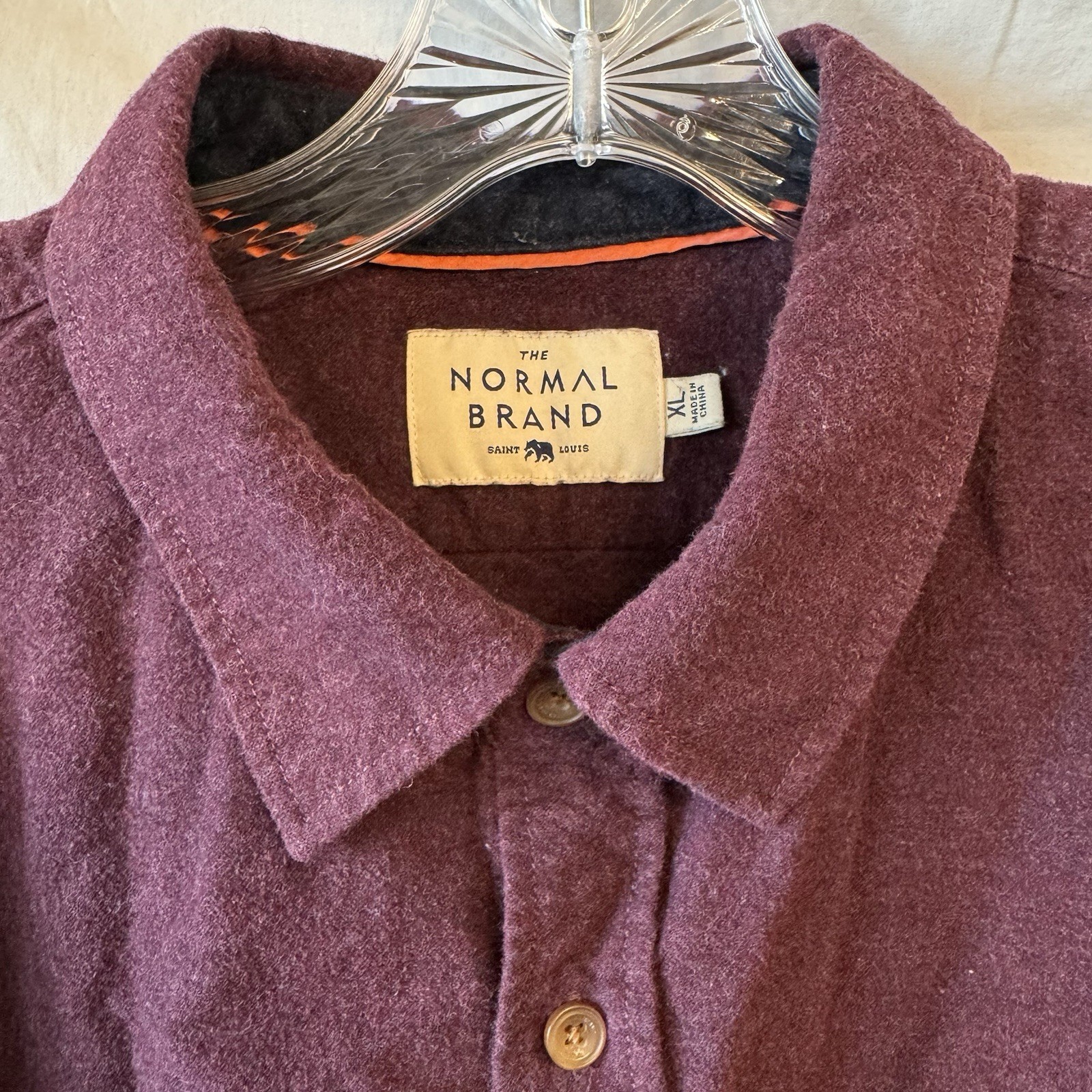 The Normal Brand Shirt Mens Size XL Plum Purple Long Sleeve Flannel