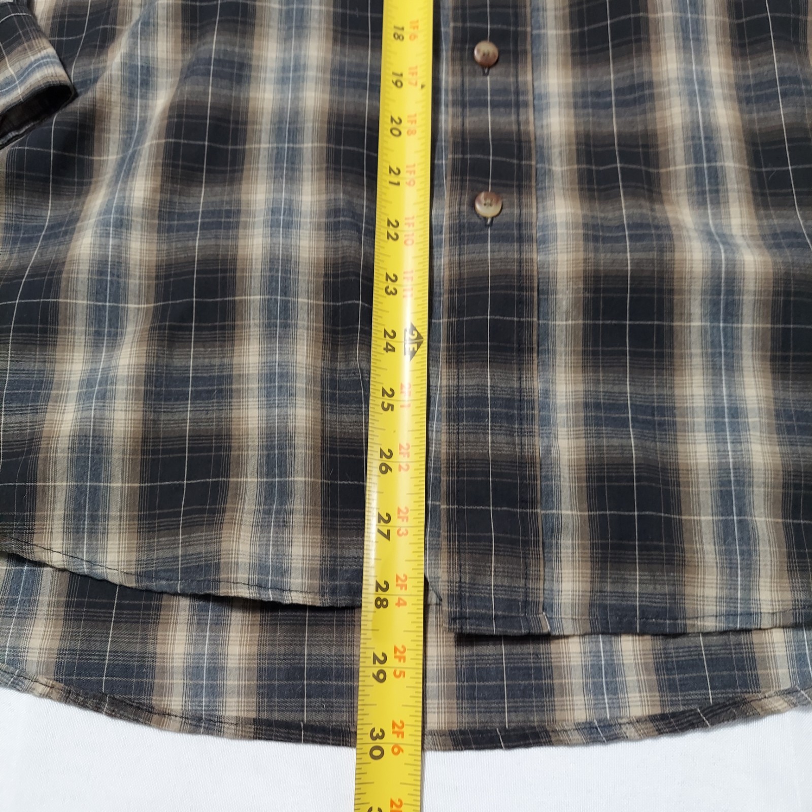 Natural Issue Wrinkle Free Plaid Button Down Shirt Men’s Large Rayon Blend