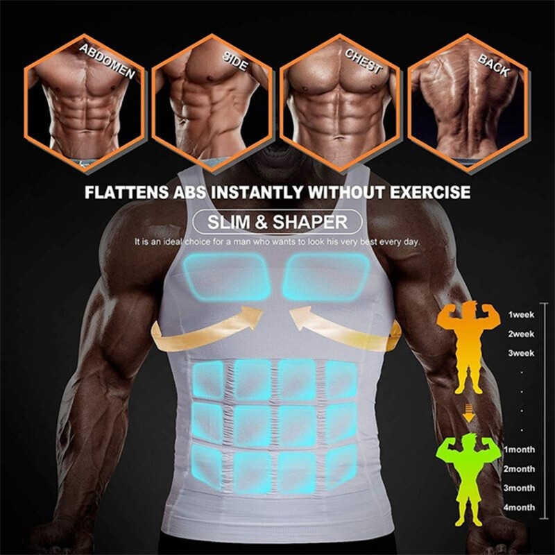 Fajas Para Hombres Faja Reductora De Hombre Mens Body Shaper Abdomen Control Top