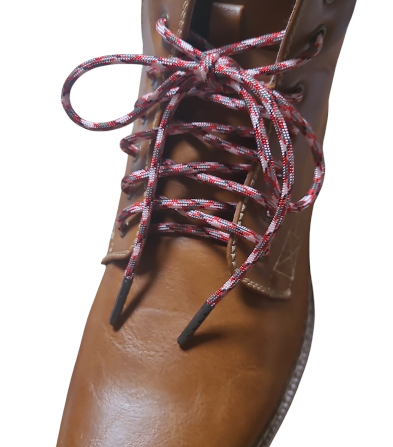 1 Pair Pack: 550 Paracord with Black Steel Tips; Strongest boot laces Available!