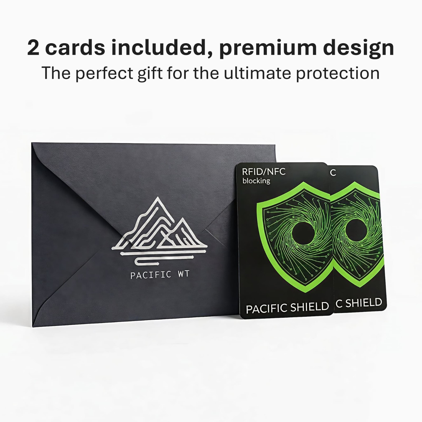 RFID Blocking Card (2 Pack) Identity Protection Wallet Credit Cards Debit ID NFC