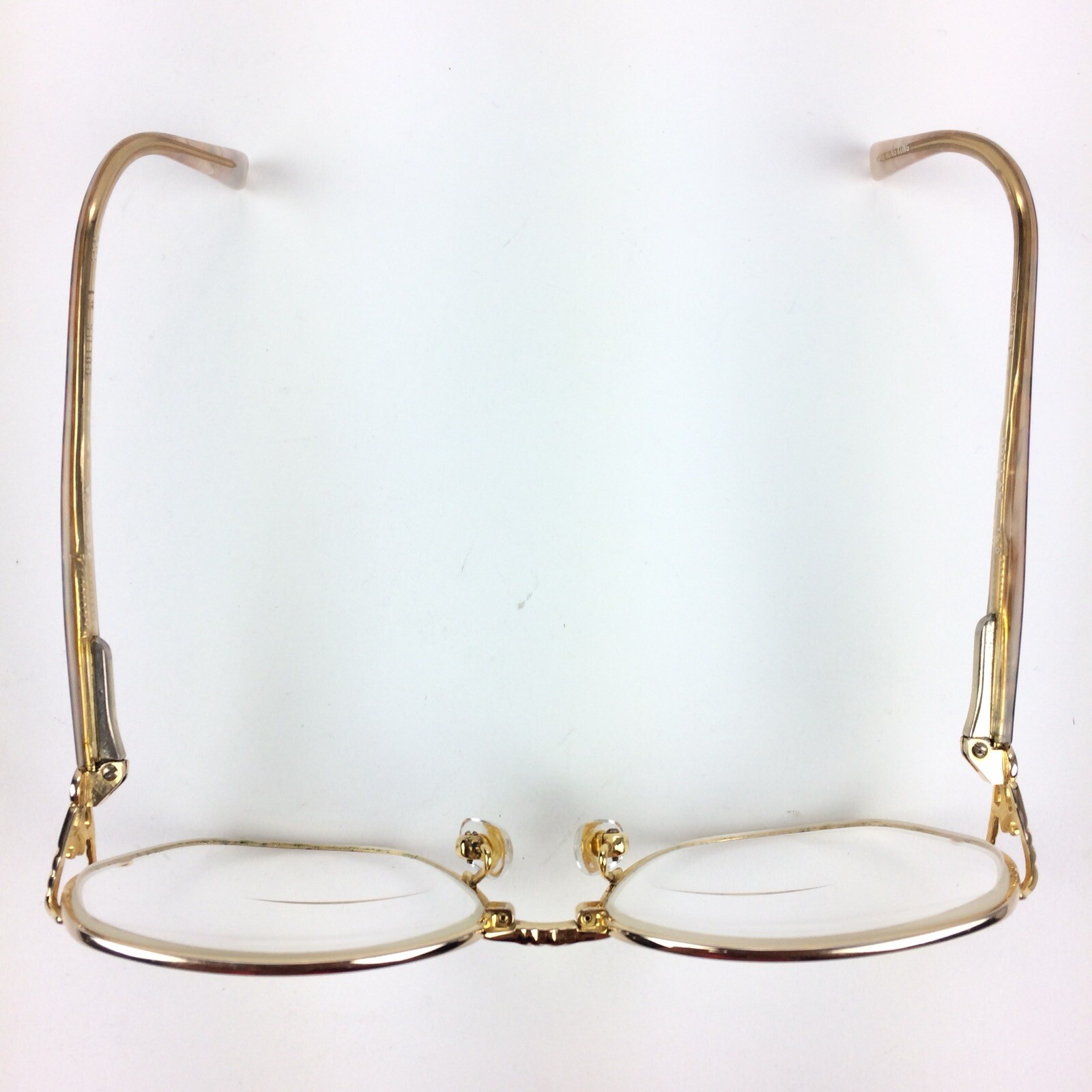 Vtg Silver Dollar Eyeglasses Plastic & Metal Jessica Gold RX Frames 51/12/121mm