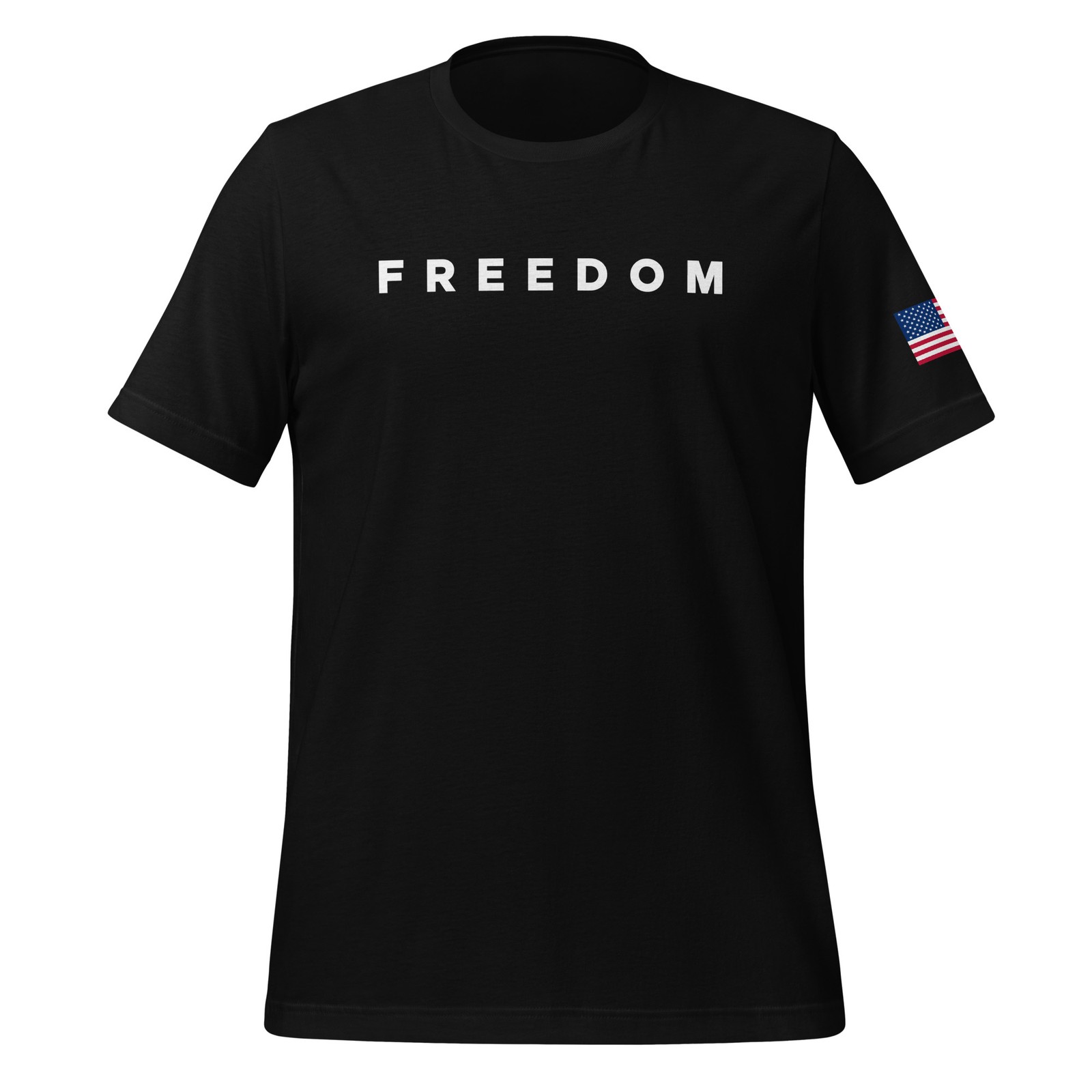 Freedom Shirt for Men Women, Patriotic Gift, Flag on Sleeve, 4th of July Tee