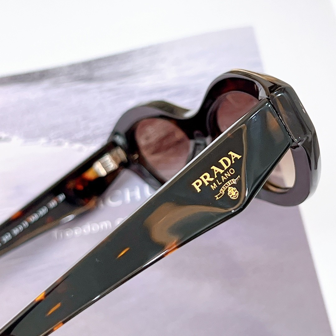 Prada PR26 Oval Women Sunglasses Tortoise Frame/Brown Lenses UV400 Shades
