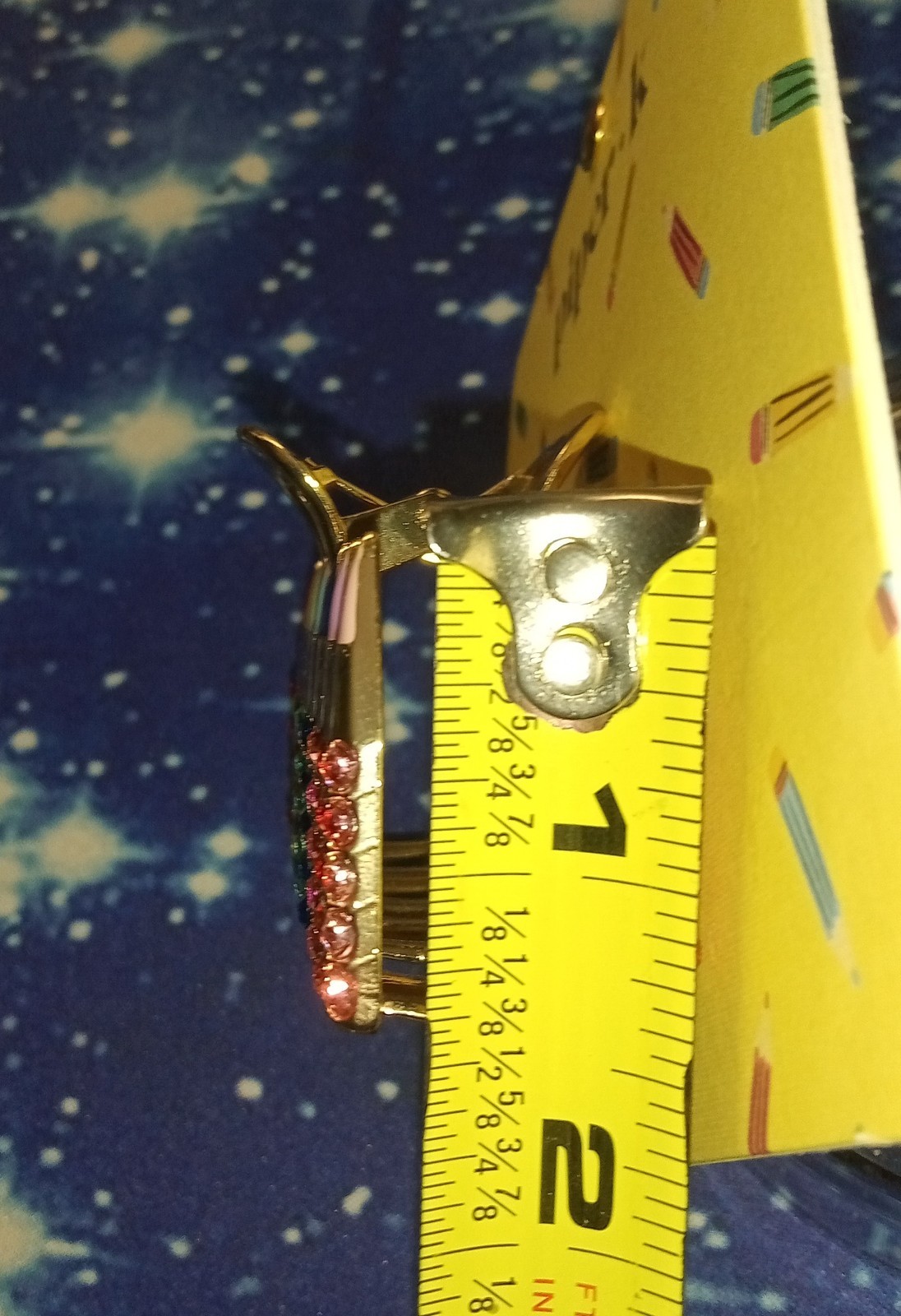 Piper • K Gold Painted & Multi Colored Rhinestones Metal Hair Claw Clip PENCILES