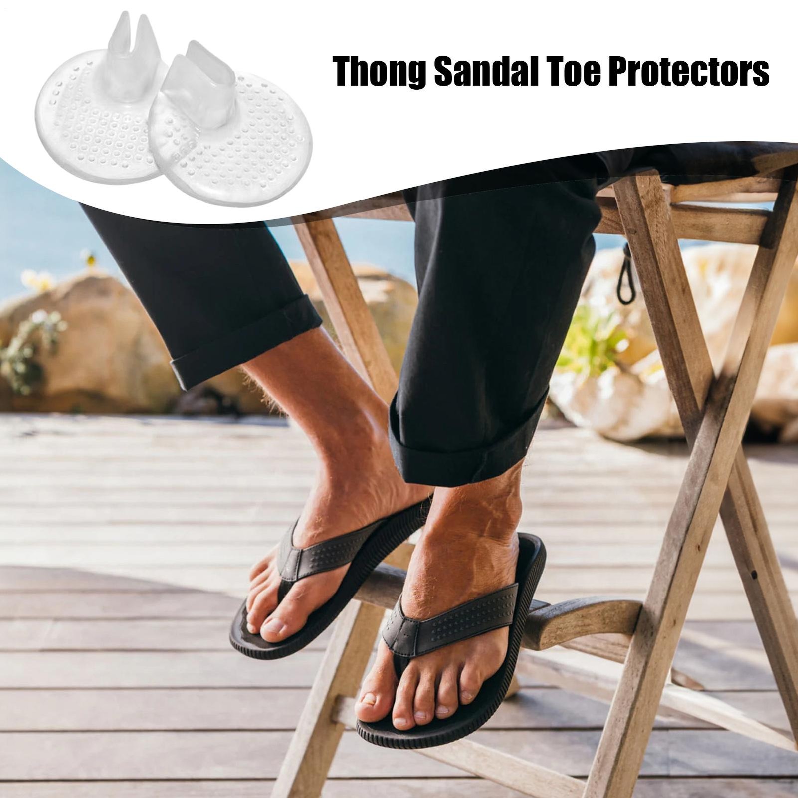 Silicone Thong Sandal Toe Protectors Gel Cushion Flip Flop Guards 1 Pair Set