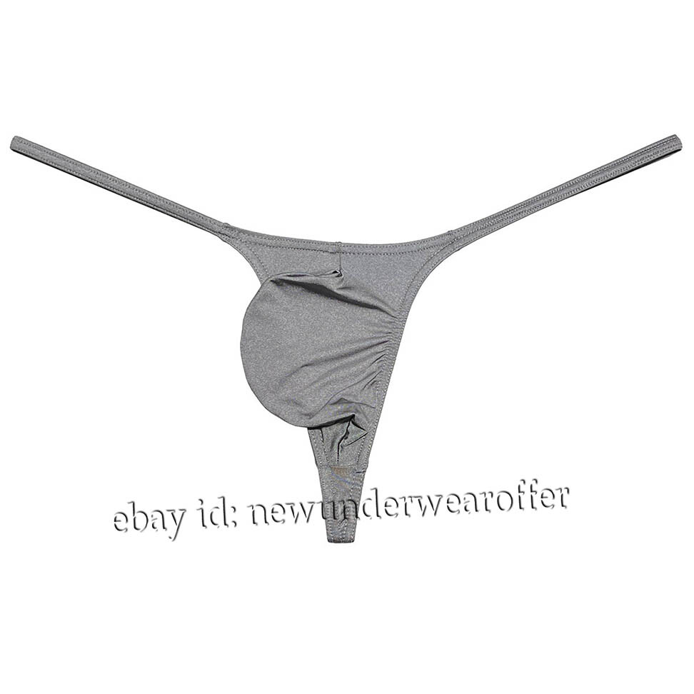 Men Ice Silk String Thong Grape Smugglers Contoured Pouch Underwear Narrow Waist