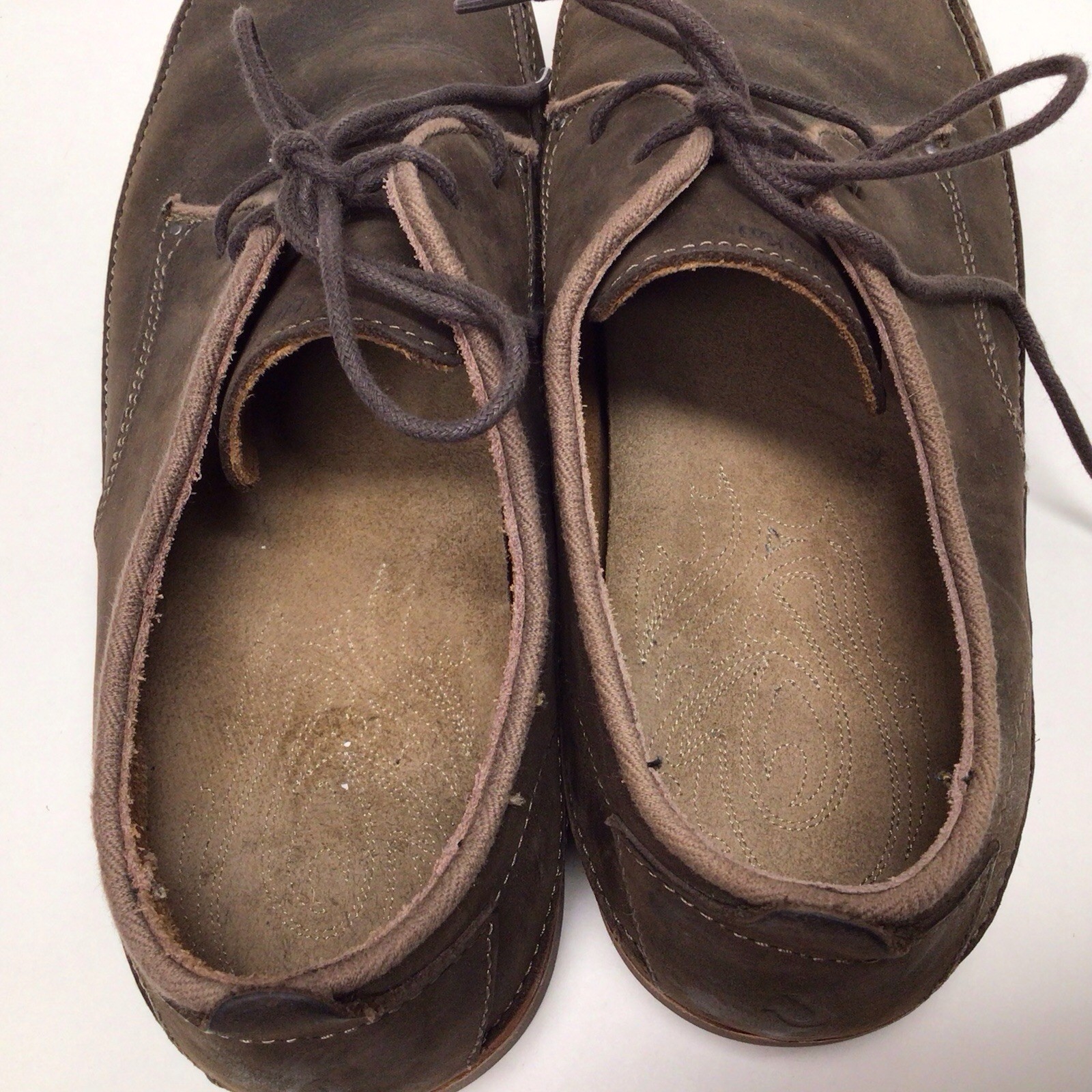 OluKai Honolulu Lace Up Men’s Brown Leather Oxford Casual Shoes Size 9