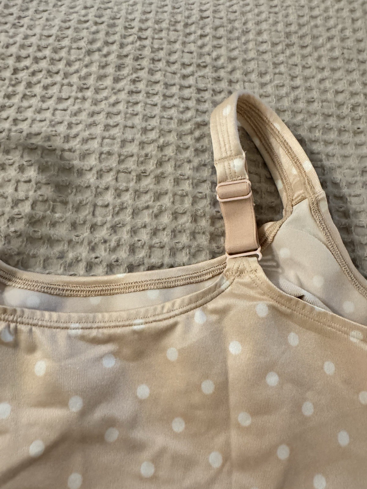 Ruby Ribbon Original Demiette Bralette Adjustable Pink Polka Dot Sz 32 EUC