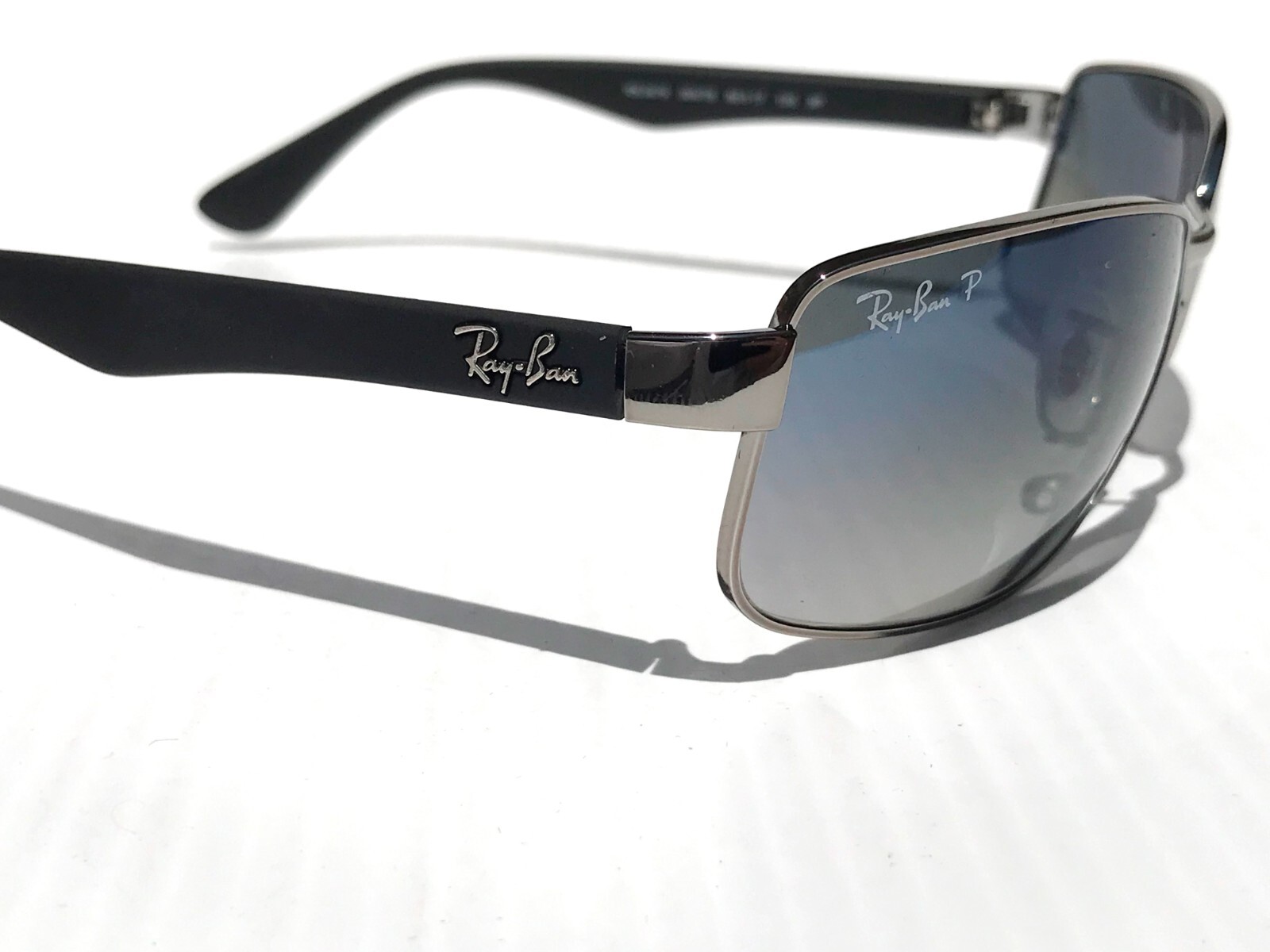 NEW* Ray Ban Gunmetal & Black w POLARIZED Grey Blue Lens Sunglass RB 3478 004