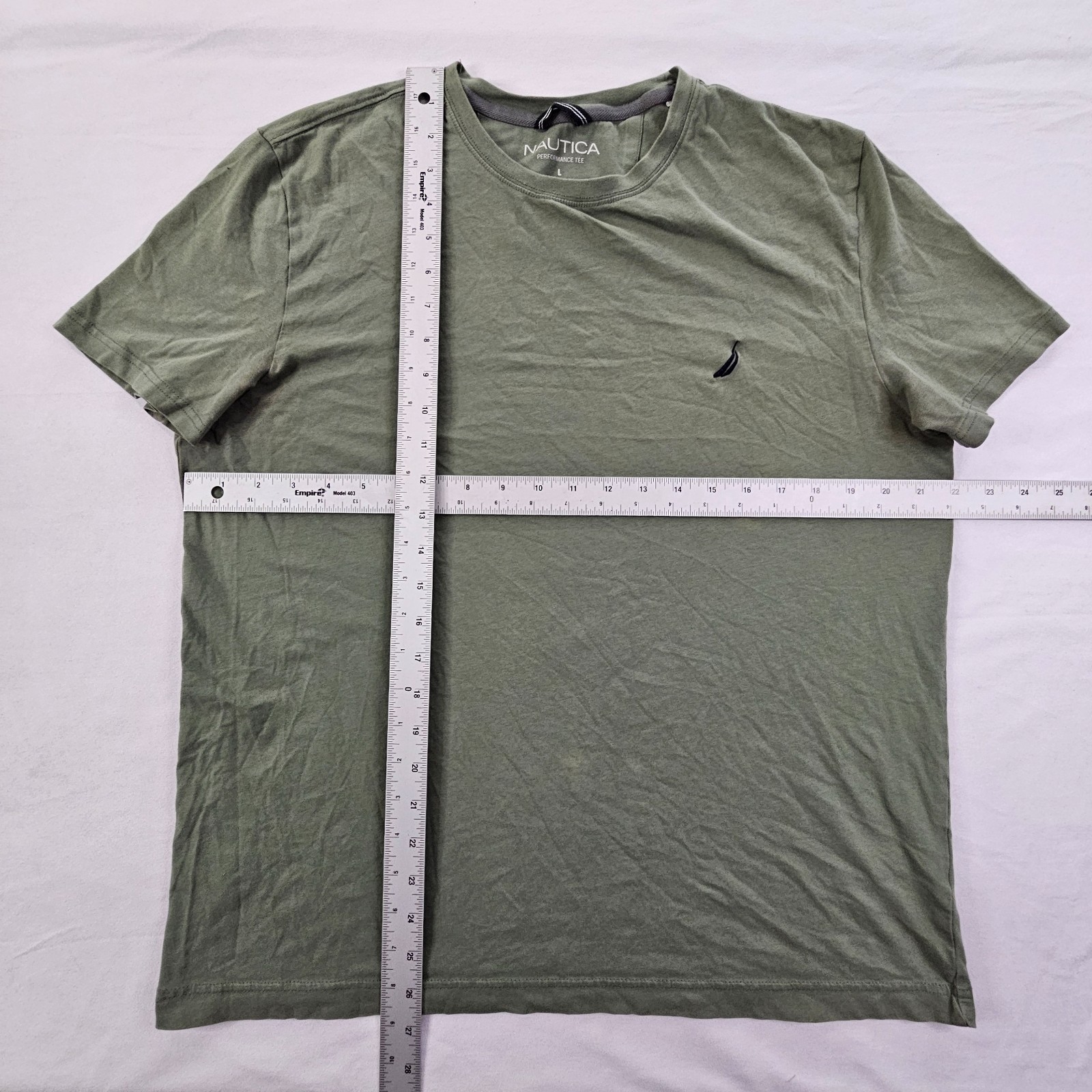 Nautica Green Short Sleeve Cotton Blend Performance T-SHirt Men’s L