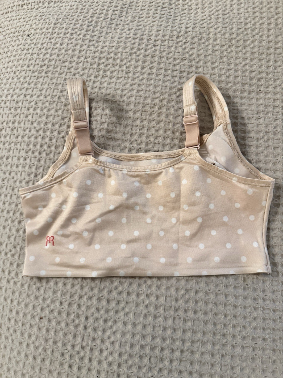 Ruby Ribbon Original Demiette Bralette Adjustable Pink Polka Dot Sz 32 EUC