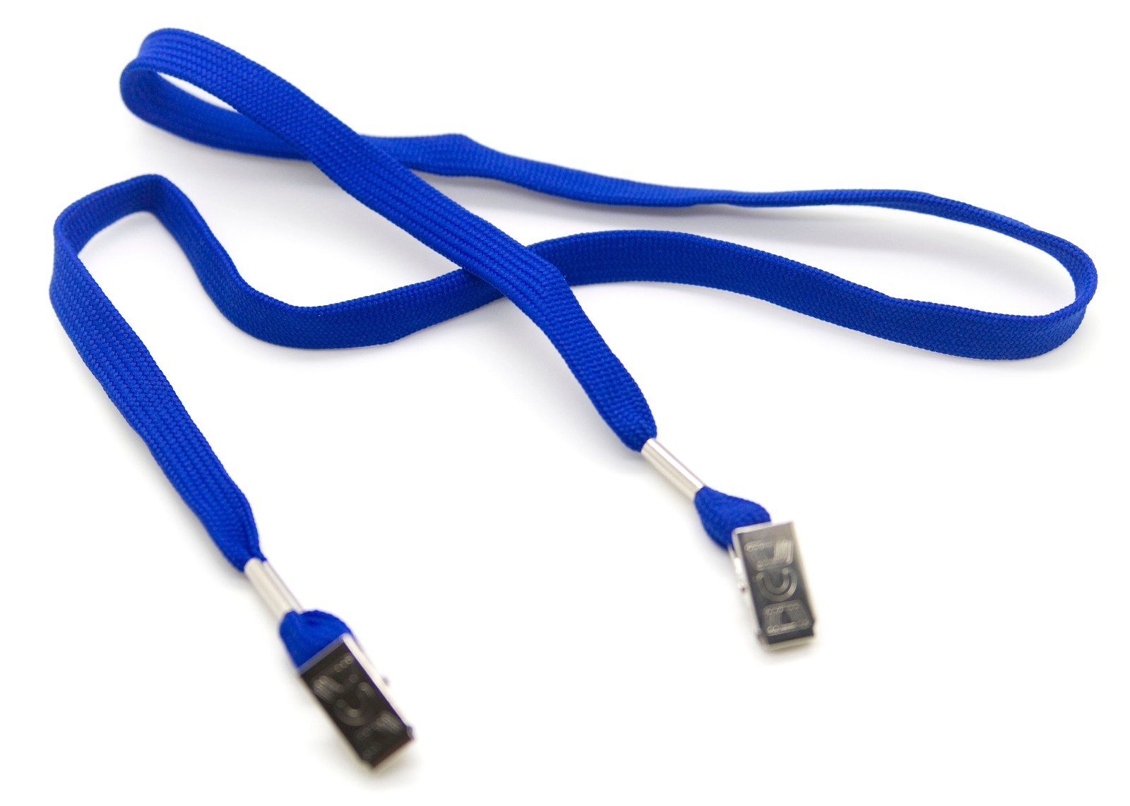 10 PCS DOUBLE END 1/2″ WIDE NECK LANYARD WITH BULLDOG CLIP HIGH QUALITY – BLUE