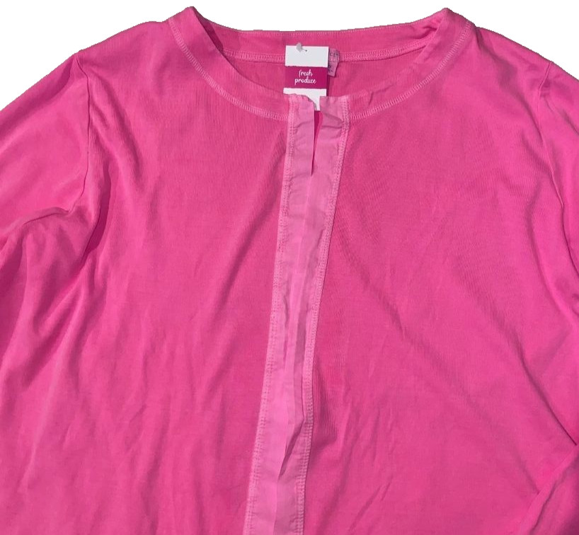 Fresh Produce 2x cosmos pink $74 essential jersey cotton open cardigan top nwt