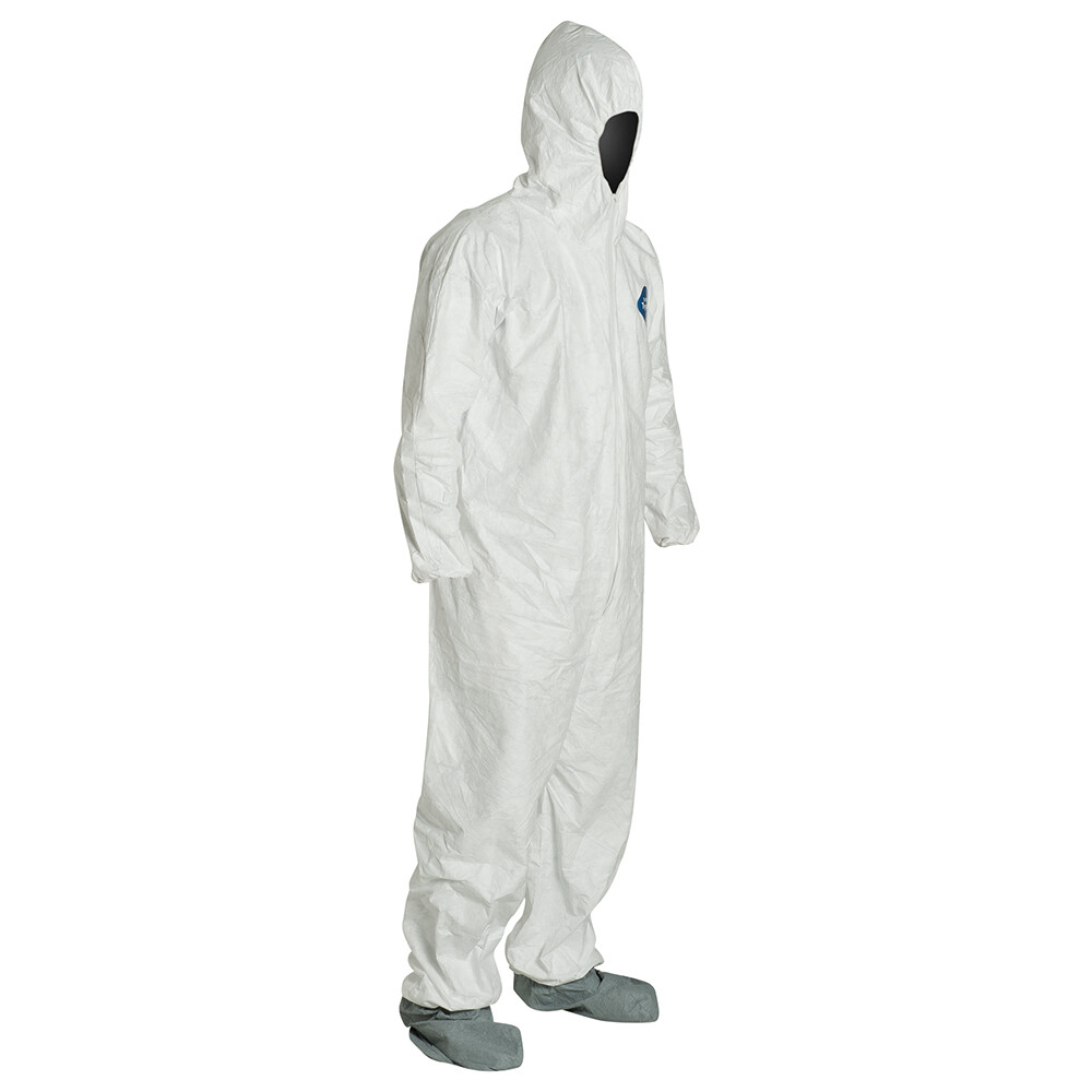3- Dupont Tyvek Disposable Protective Coverall Clean Paint Spray Suit Hood Boots