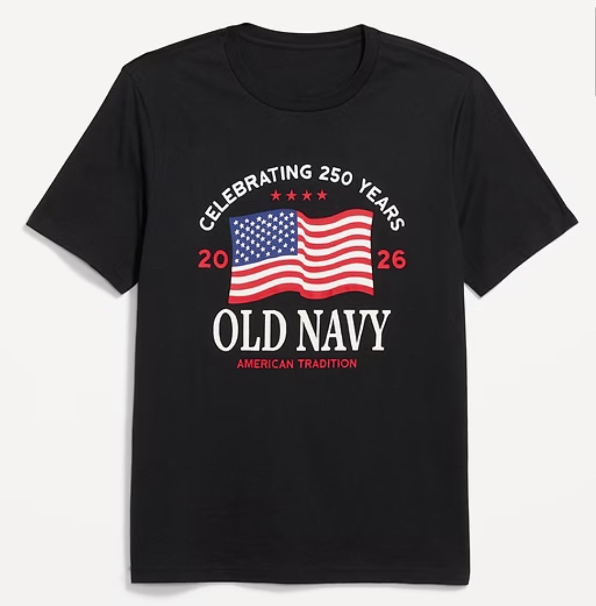 OLD NAVY US Flag 2026 250th Anniversary T-SHIRT Navy / White, Size XS to 4XL