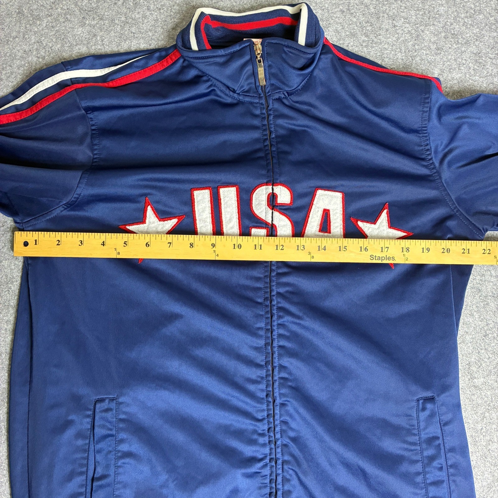 Choice Sportswear Vintage USA Track Jacket Mens Medium Red White Blue Full Zip