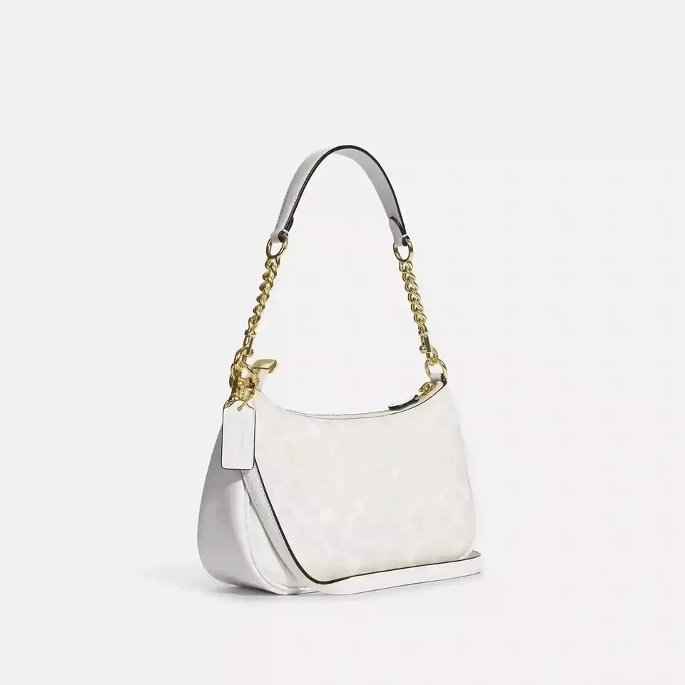 COACH Teri Shoulder Bag in Signature Canvas white new