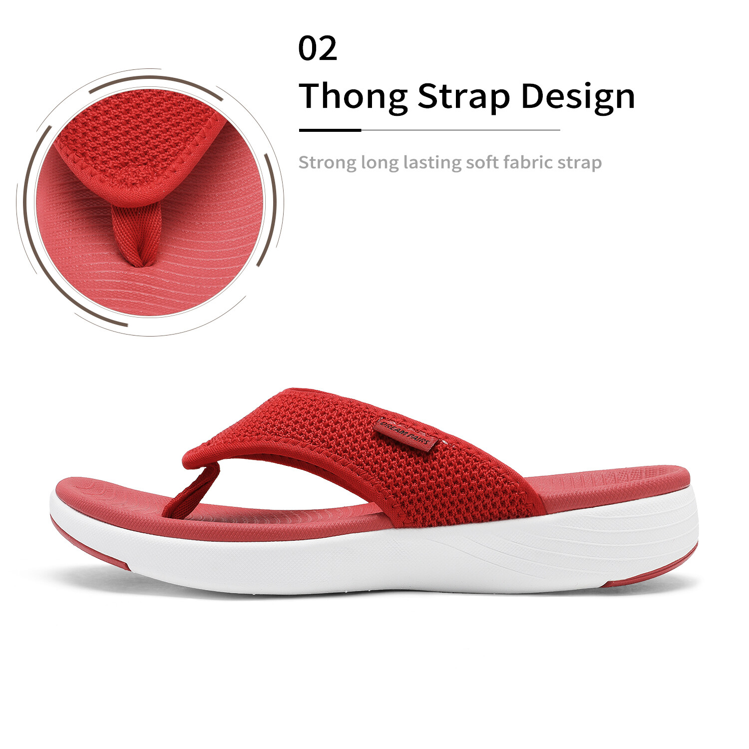 Women Flip Flops Arch Support Soft Cushion Summer Beach Walking Thong Sandals