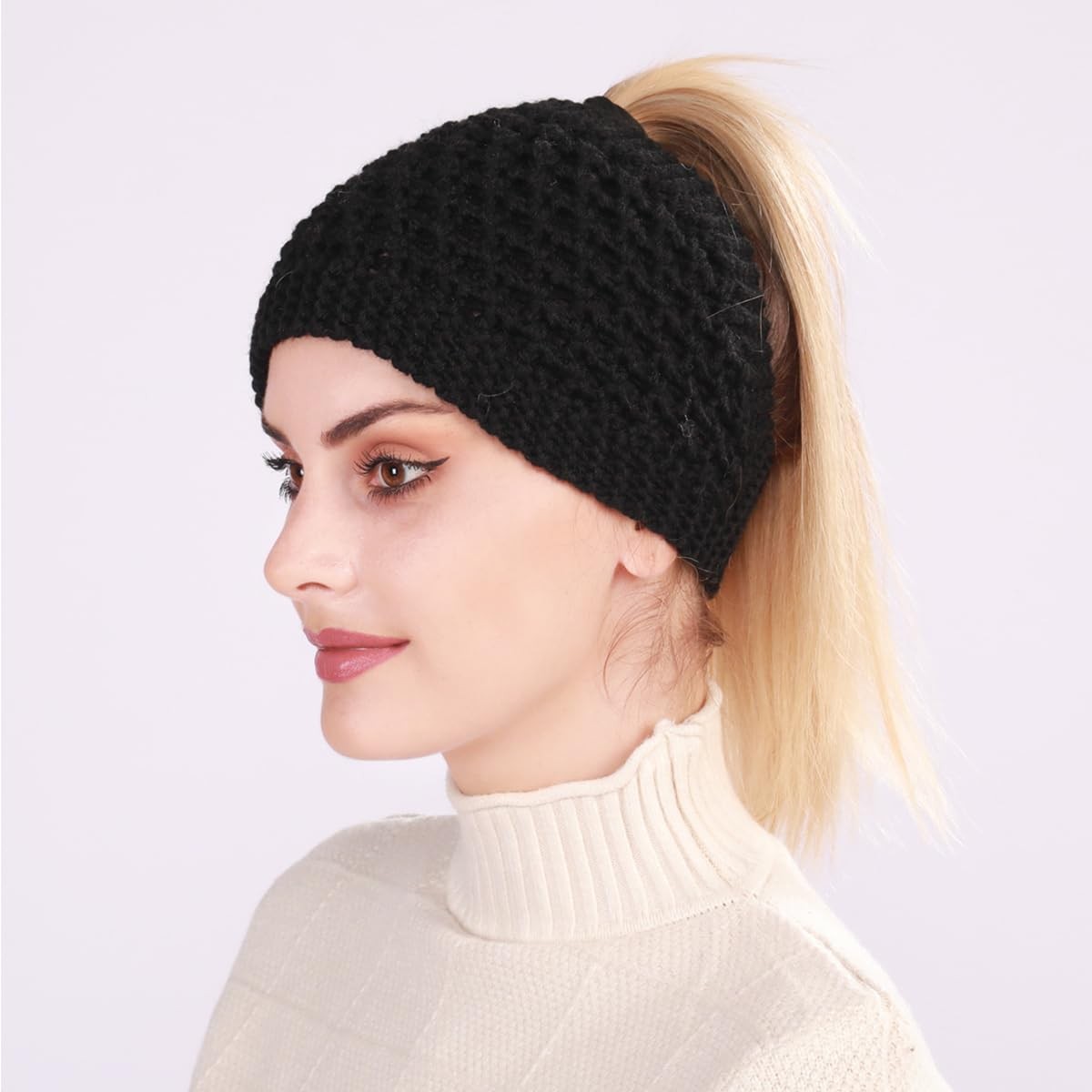Handmade Crochet Headwrap Knit Headband Women Warmer Ear Wool Wide Turban Hairba