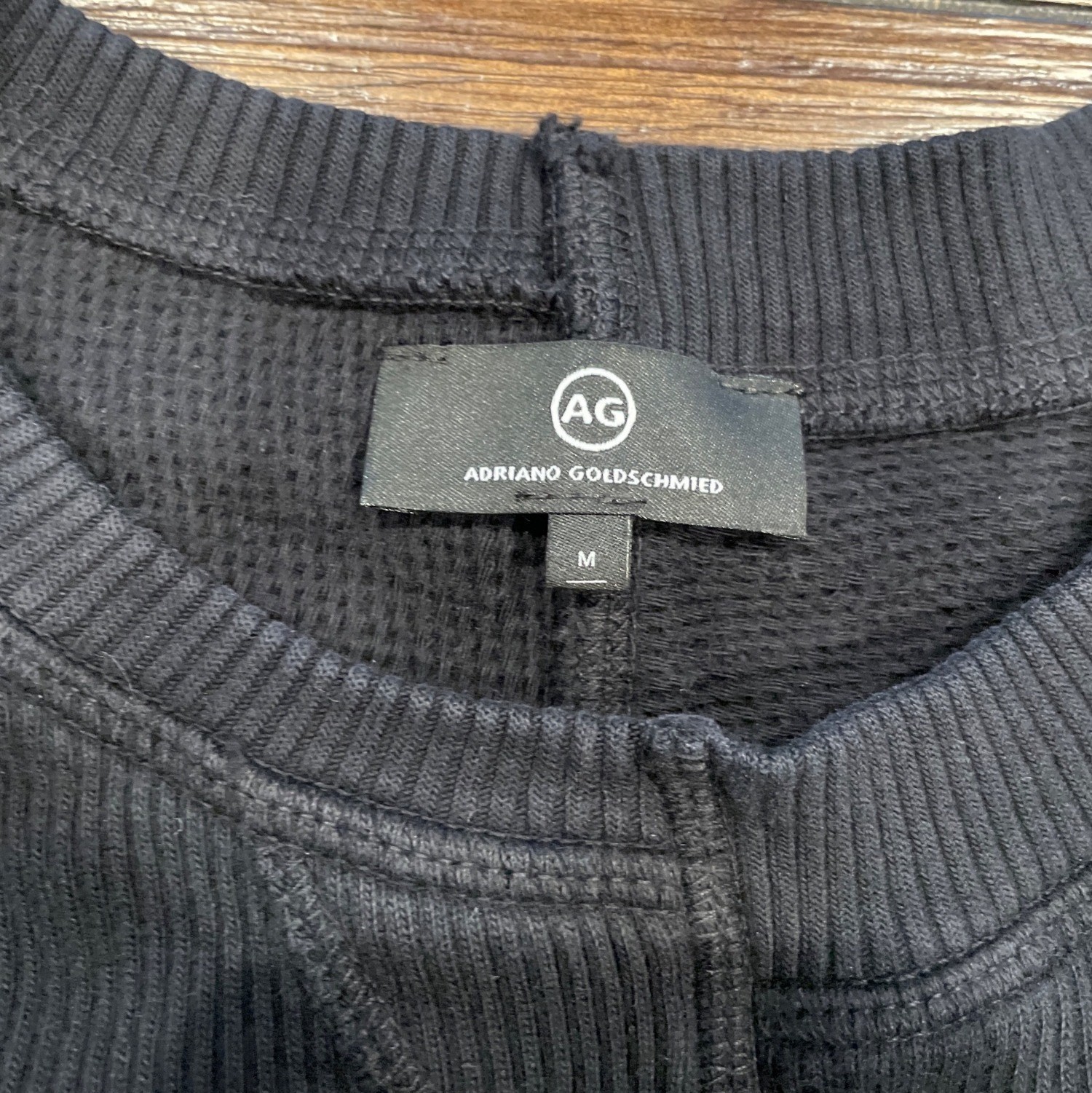 AG Adriano Goldschmied Men’s Sz M Black Sweater Crewneck Sweatshirt Cotton Blend